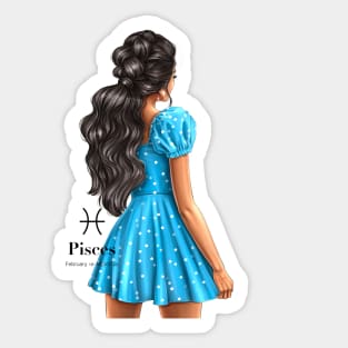 Pisces Zodiac Fashion Girl Sticker